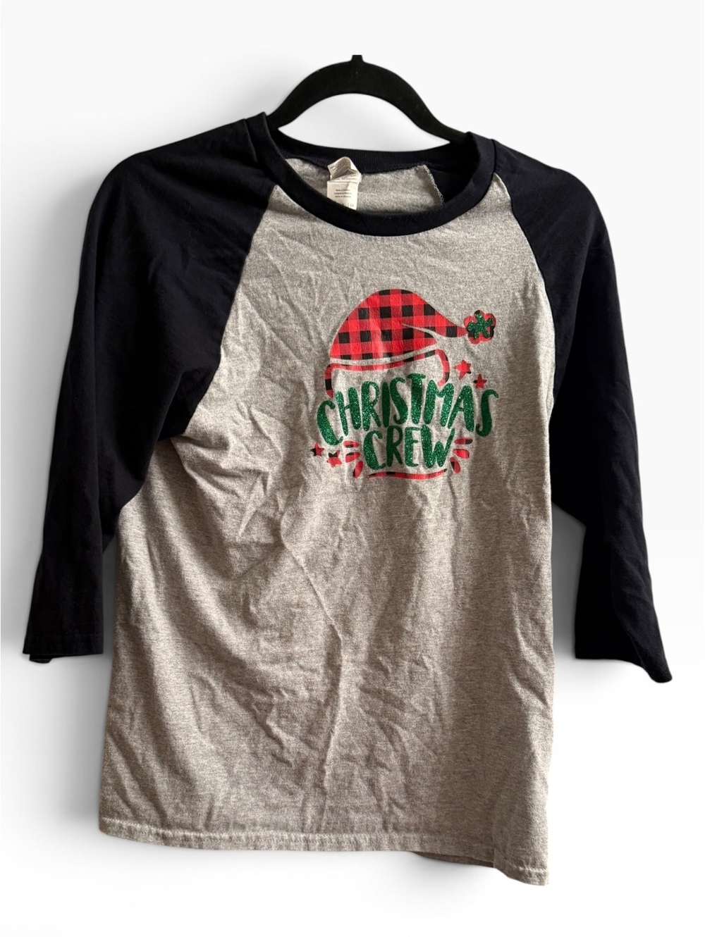 Gildan Heavy Cotton Christmas Crew Raglan Sleeve Shirt Small